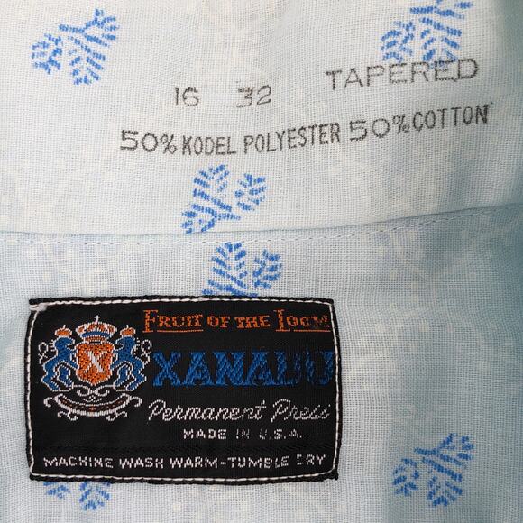 70s pointy dagger collar shirt 1970s vintage Xanadu Fruit of the Loom - Picture 5 of 8